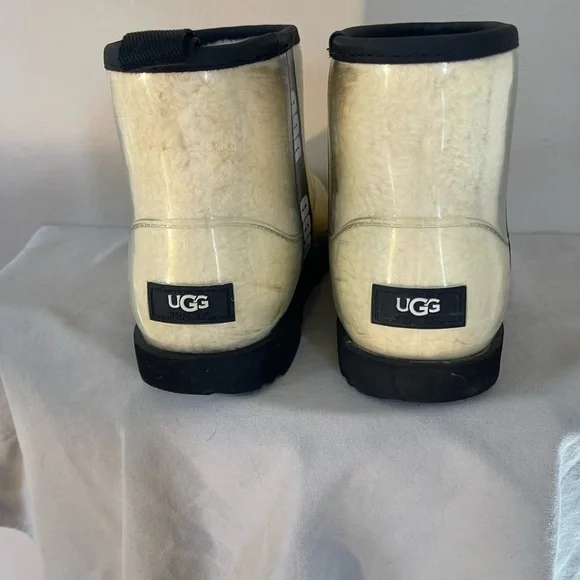 UGG Clear Classic Mini Boots Women’s 5 Uggs Ankle Slide On Shoes Rain Sheepskin - Picture 3 of 15